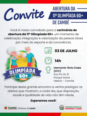 11ª EDIÇÃO DA OLÍMPIADA 60+!